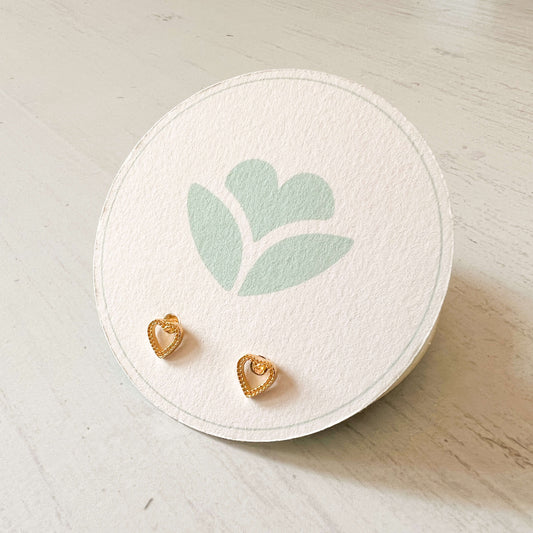 Small Gold-Plated Heart Silhouette Studs
