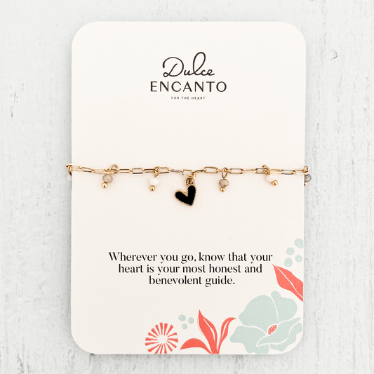 Black Heart and Murano Bracelet Clasp