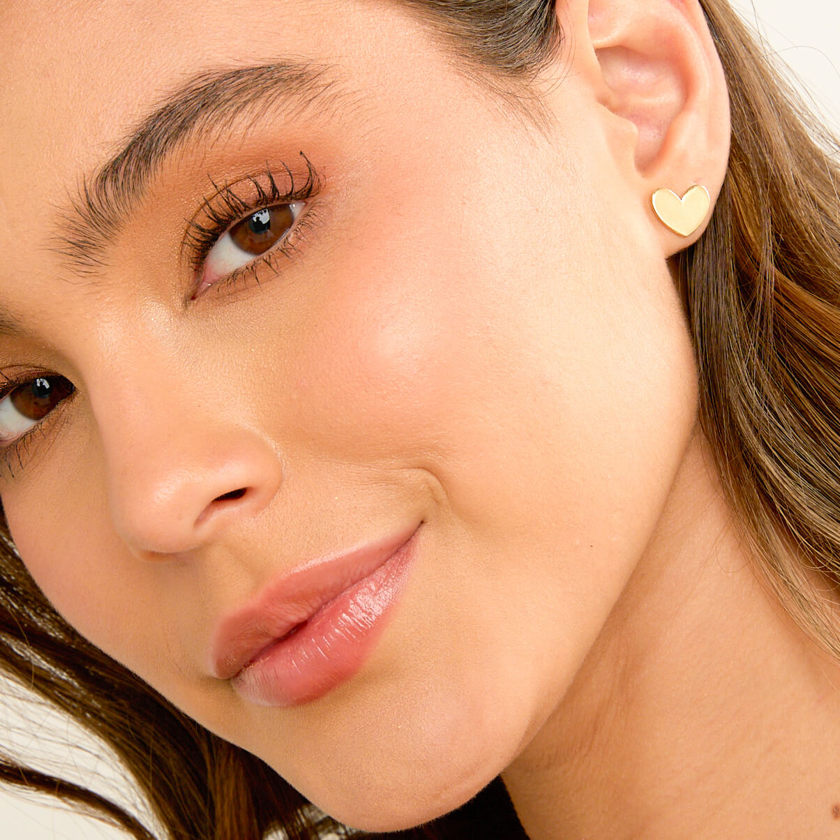 Gold-Plated Heart Studs