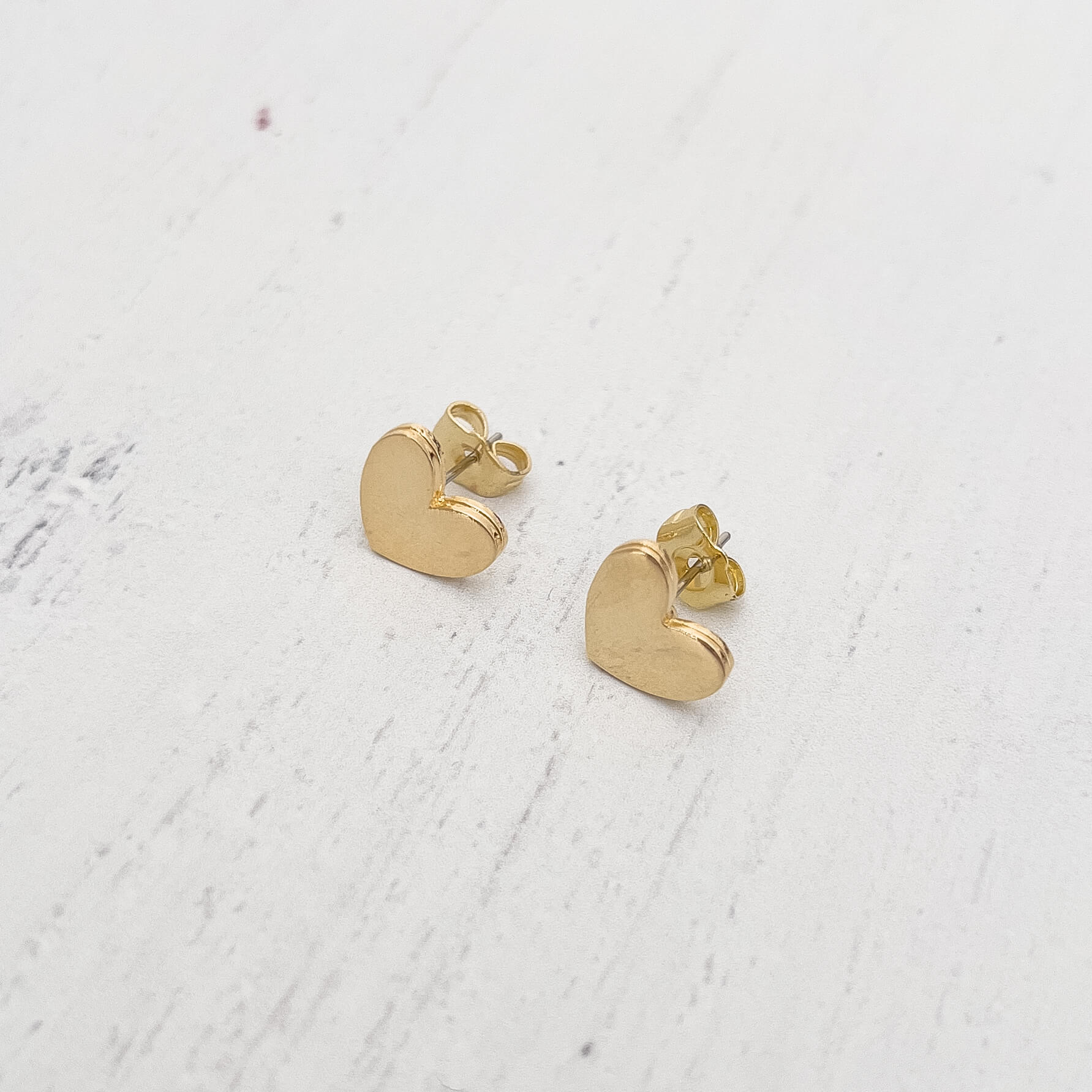 Gold-Plated Heart Studs