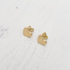 Gold-Plated Heart Studs