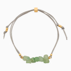 Jade Natural Stone Bracelet with Gray Yarn