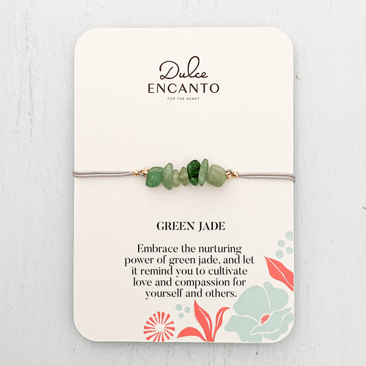 Jade Natural Stone Bracelet with Gray Yarn