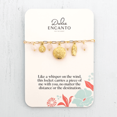 Mandala Locket Bracelet with Guadalupe Virgin and Saint Benedict