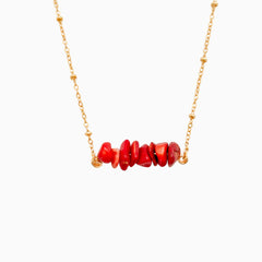 Red Coral Natural Stone Necklace