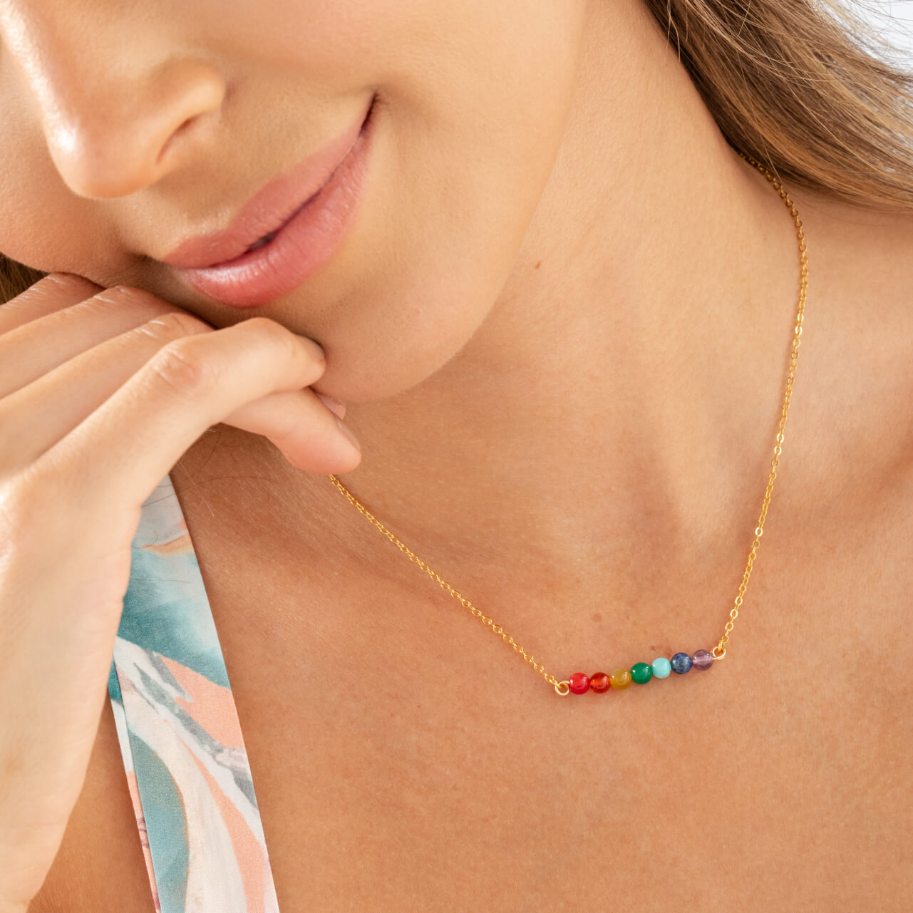 Seven Chakras Natural Stones Necklace