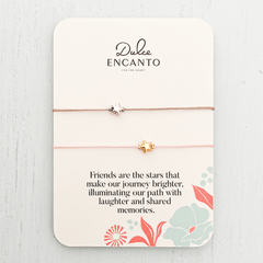 Two-Piece Pink and Gray Yarn Set with Stars