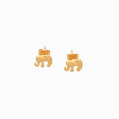 Gold-Plated Elephant Studs