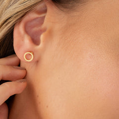 Gold-Plated Circle Silhouette Studs