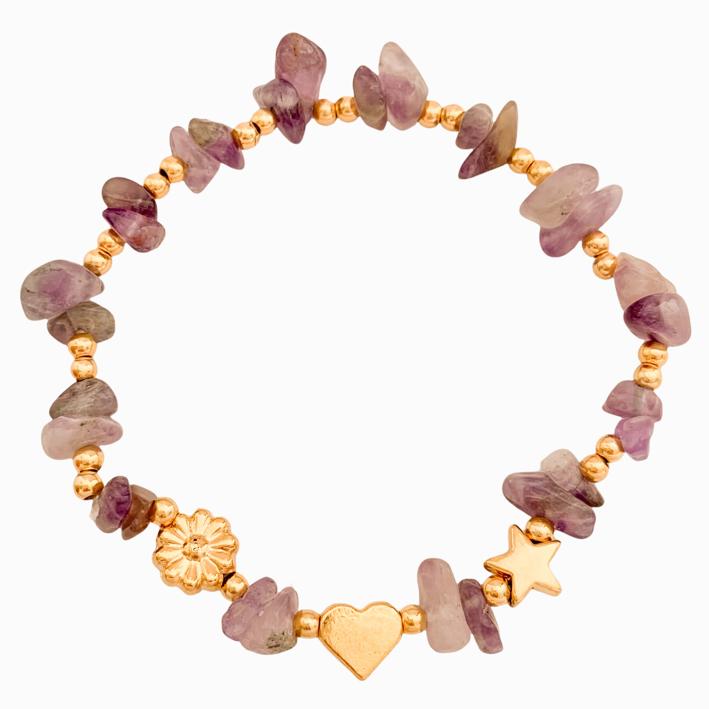 Amethyst Natural Stone Bracelet with Three Intentions