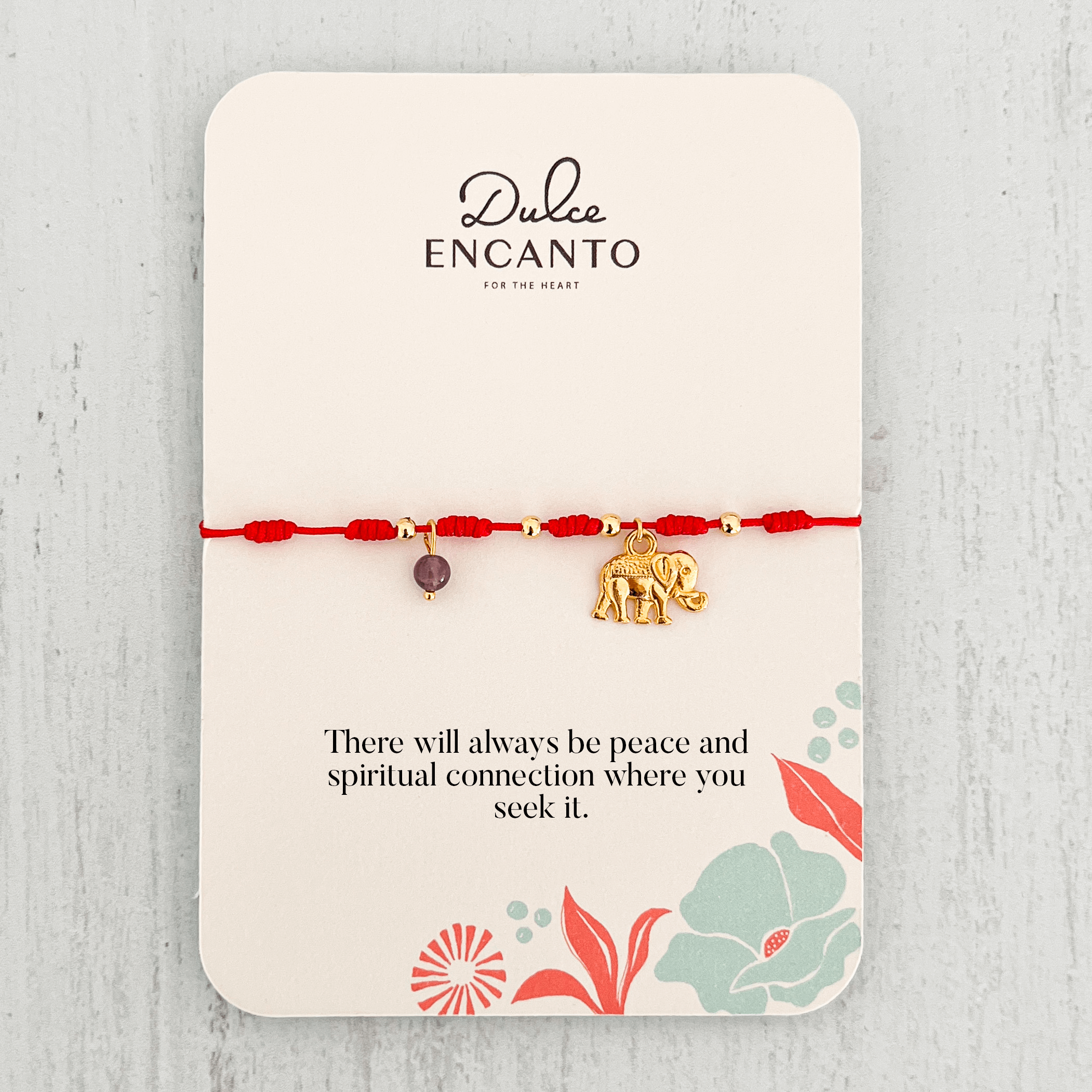 Amethyst Natural Stone Spheres Anklet with Gray Yarn