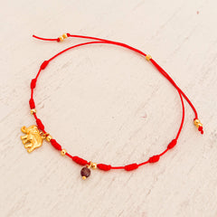 Amethyst Natural Stone Spheres Anklet with Gray Yarn