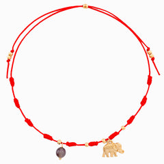 Amethyst Natural Stone Spheres Anklet with Gray Yarn