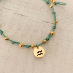 Aquarius Zodiac Sign Bracelet