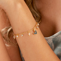 Black Heart and Murano Bracelet Clasp