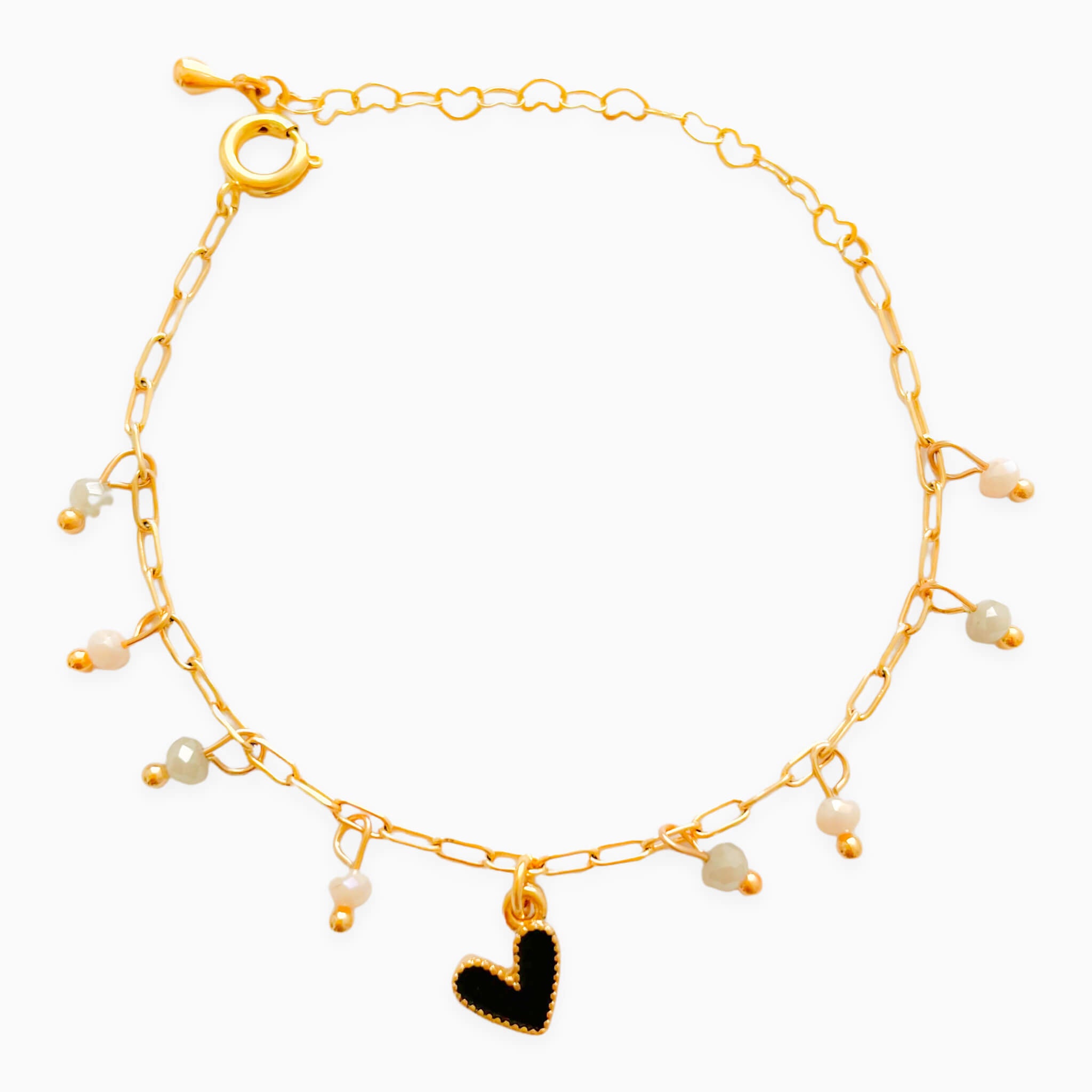 Black Heart and Murano Bracelet Clasp