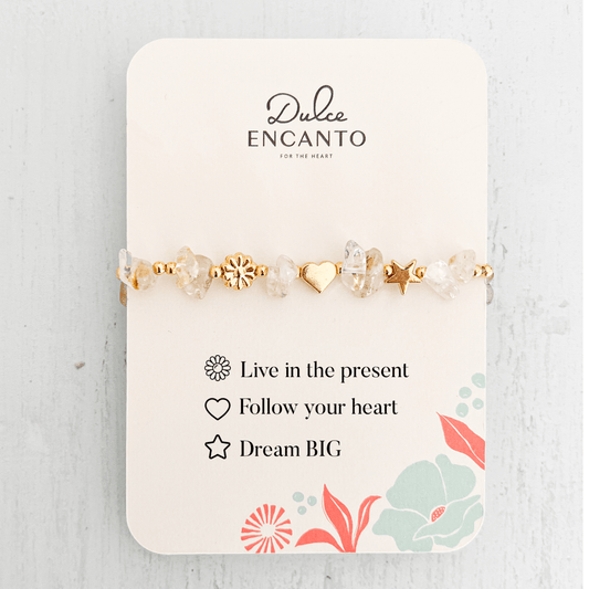 Citrine Natural Stone Bracelet with Three Intentions