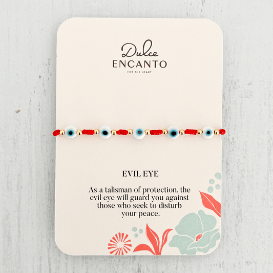 Evil Eye Anklet with Red Yarn