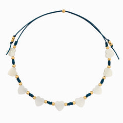 Heart Anklet with Dark Turquoise Yarn