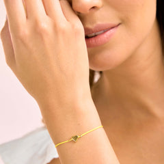 Heart Bracelet with Yellow Yarn