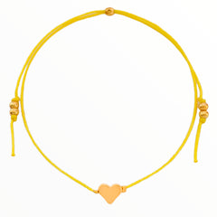 Heart Bracelet with Yellow Yarn