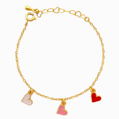 Pink and Red Heart Bracelet
