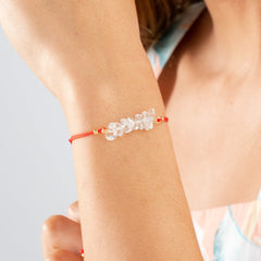 Quartz Crystal Natural Stone Bracelet with Red Yarn