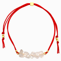 Quartz Crystal Natural Stone Bracelet with Red Yarn