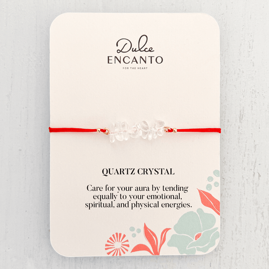 Quartz Crystal Natural Stone Bracelet with Red Yarn