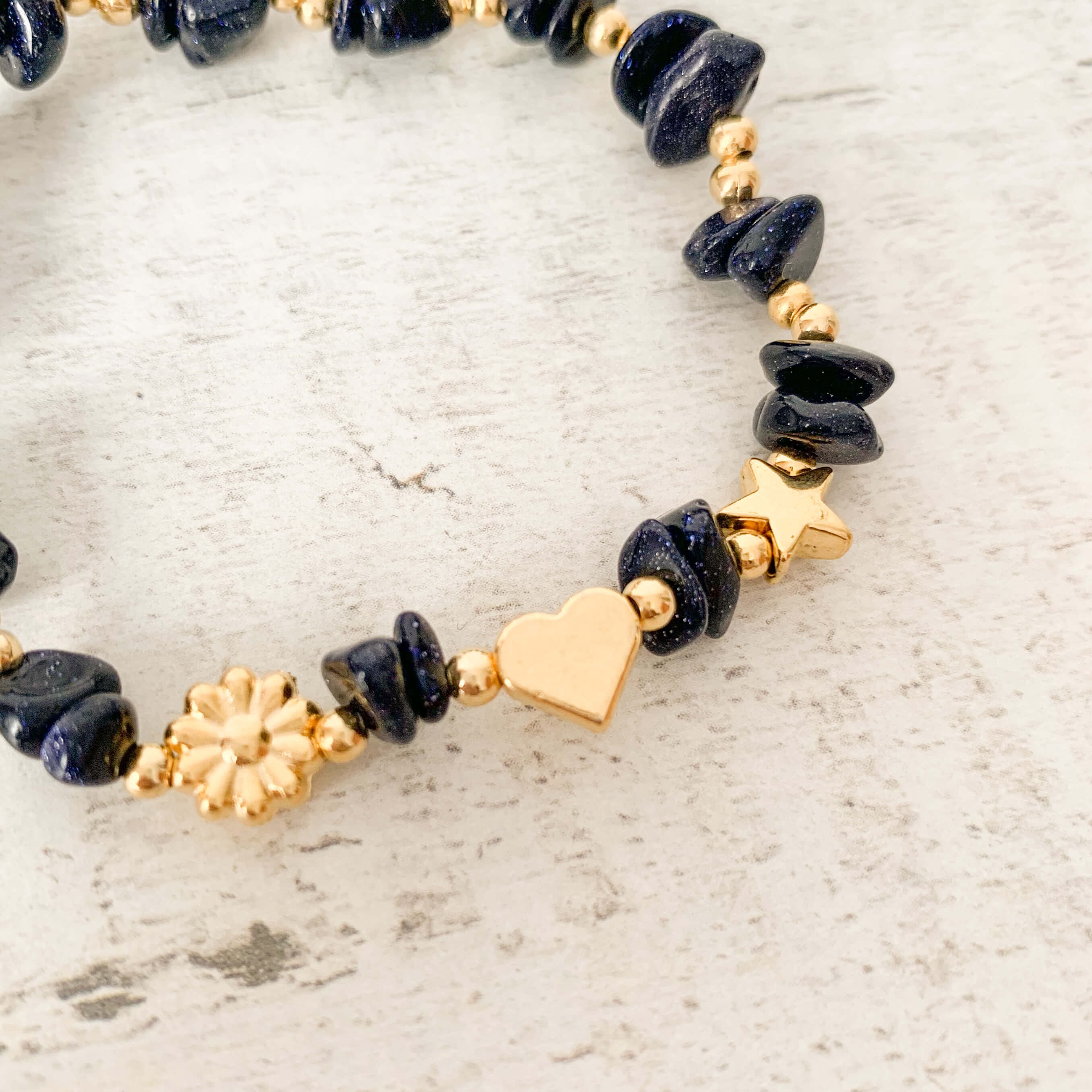 Silver Rain Natural Stone Bracelet with Three intentions