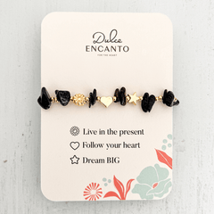 Silver Rain Natural Stone Bracelet with Three intentions