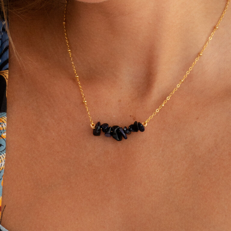 Silver Rain Natural Stone Necklace