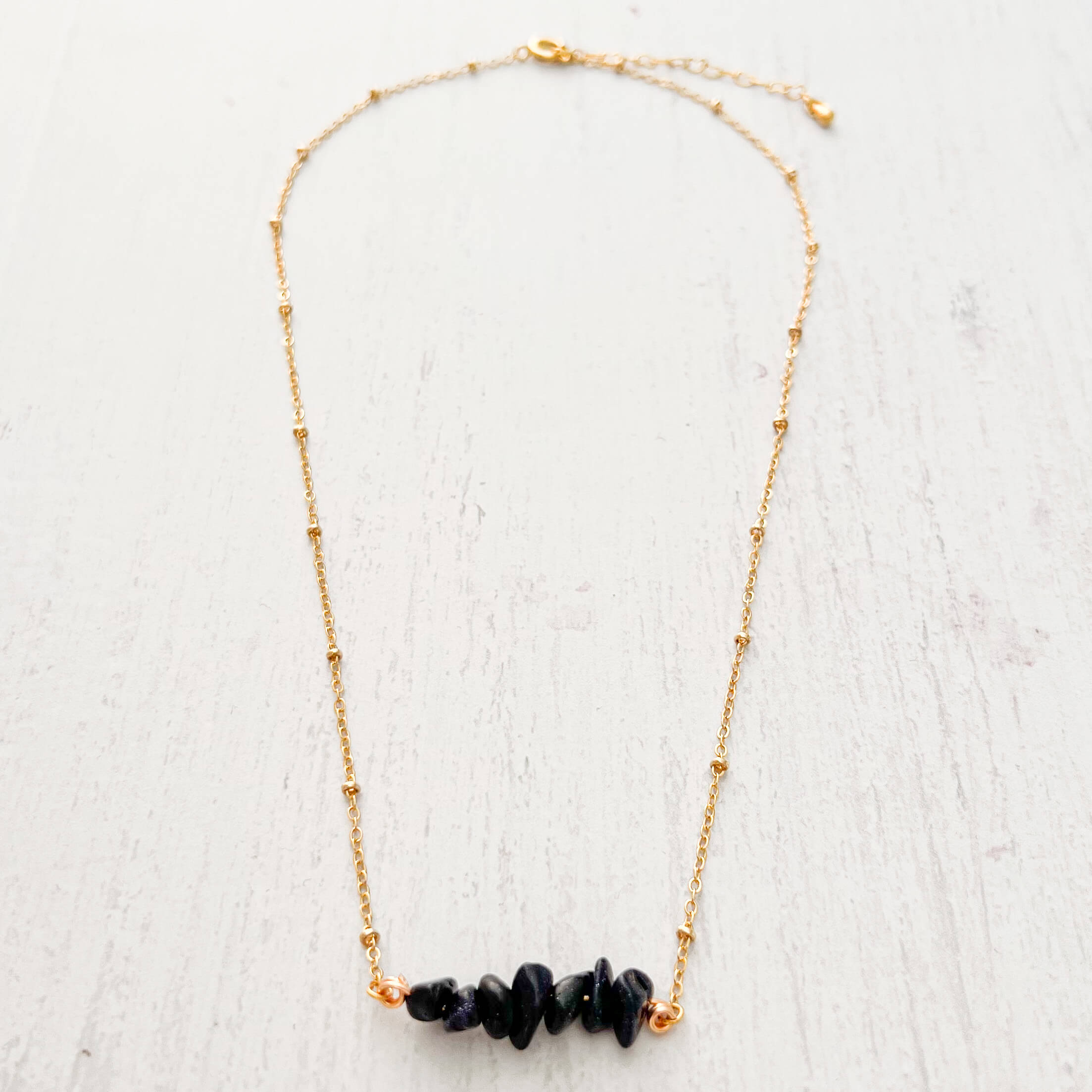 Silver Rain Natural Stone Necklace