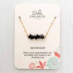 Silver Rain Natural Stone Necklace