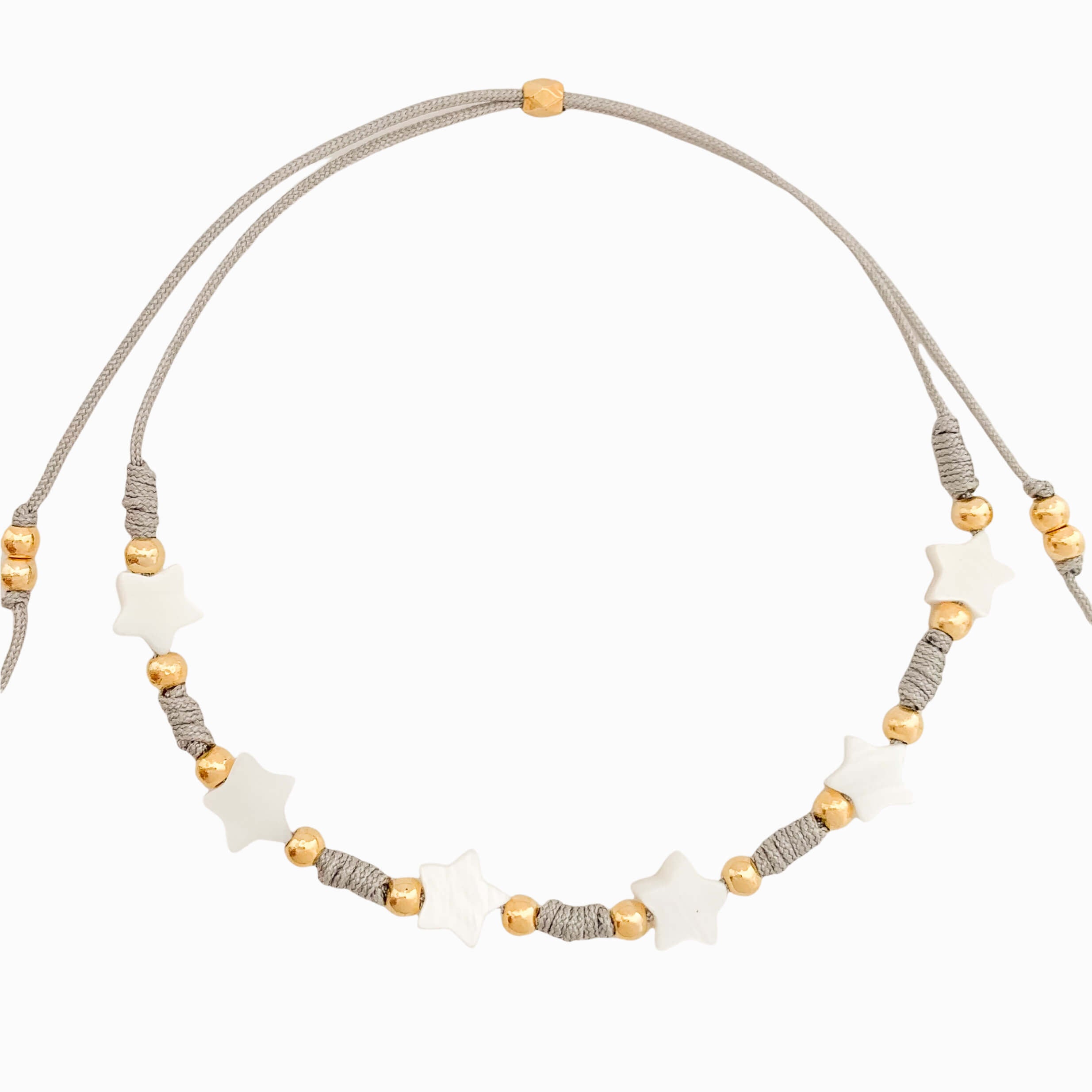 Star Bracelet with Gray Yarn