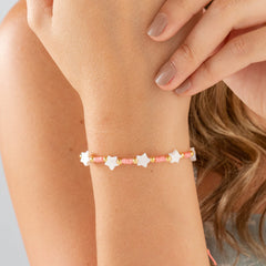Star Bracelet with Pink Yarn