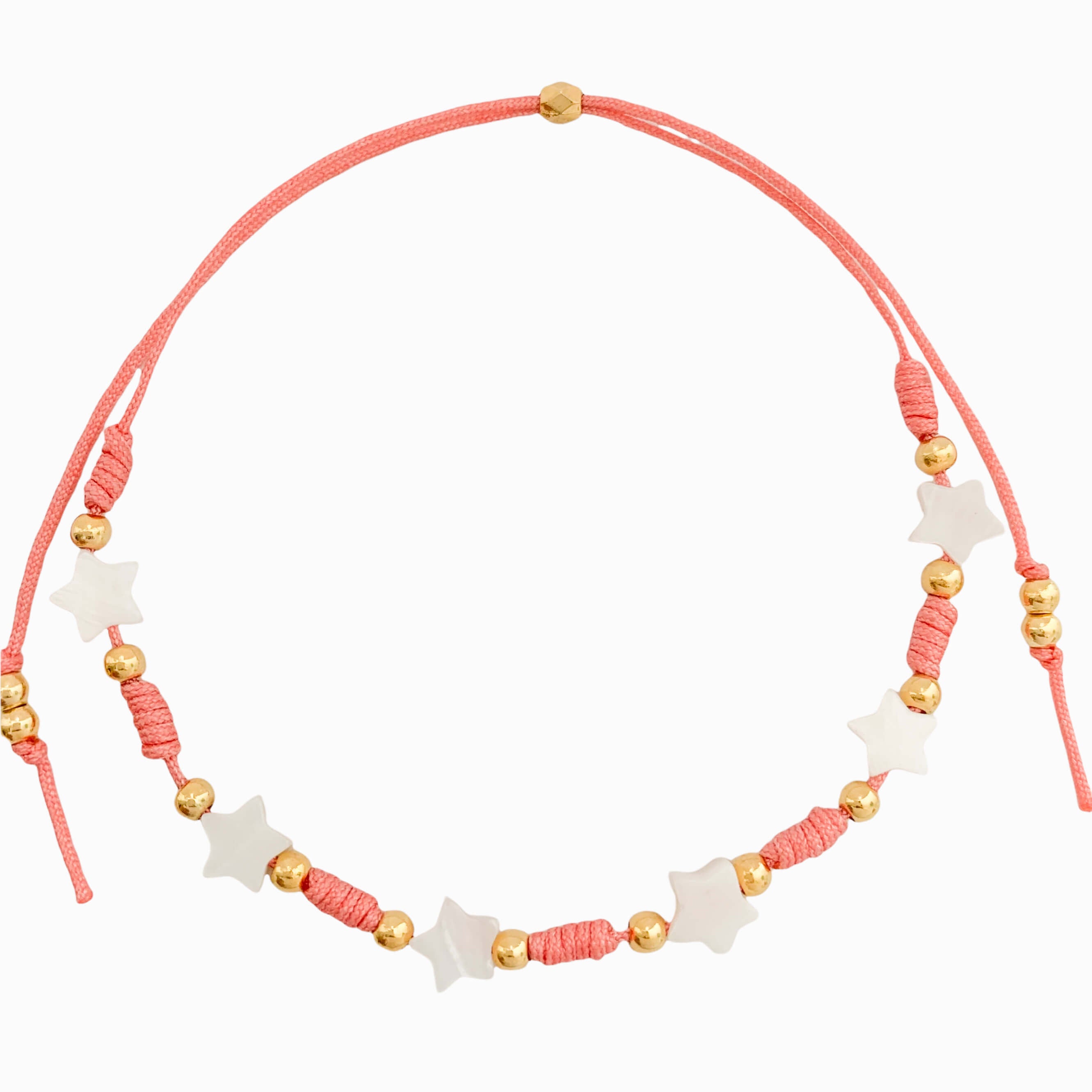 Star Bracelet with Pink Yarn