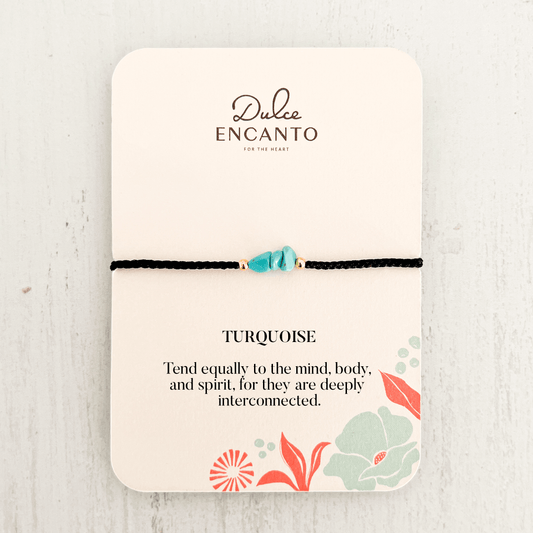 Turquoise Anklet with Black Yarn