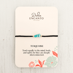 Turquoise Anklet with Black Yarn