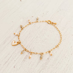 White Heart and Murano Bracelet Clasp