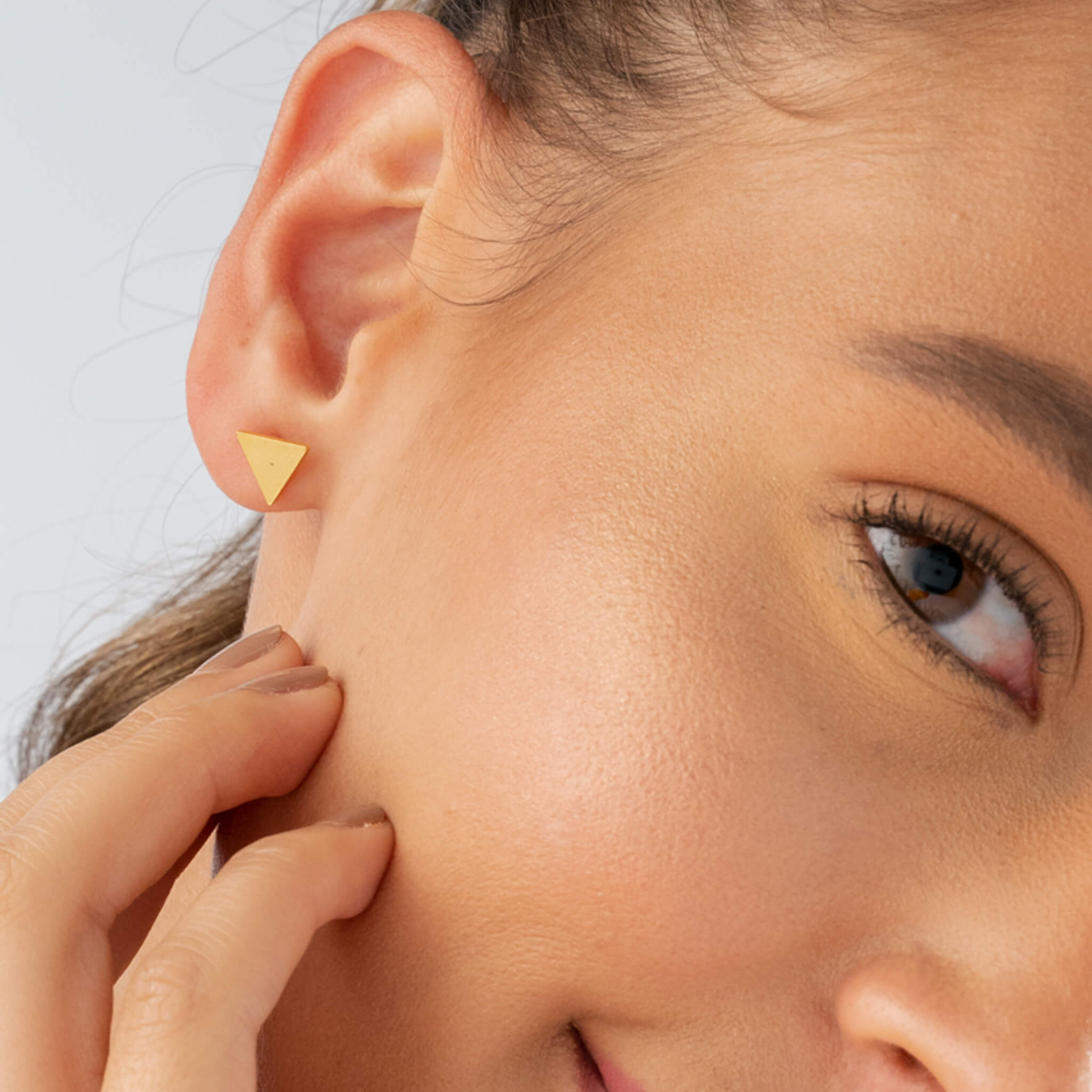 Small Gold-Plated Triangle Studs