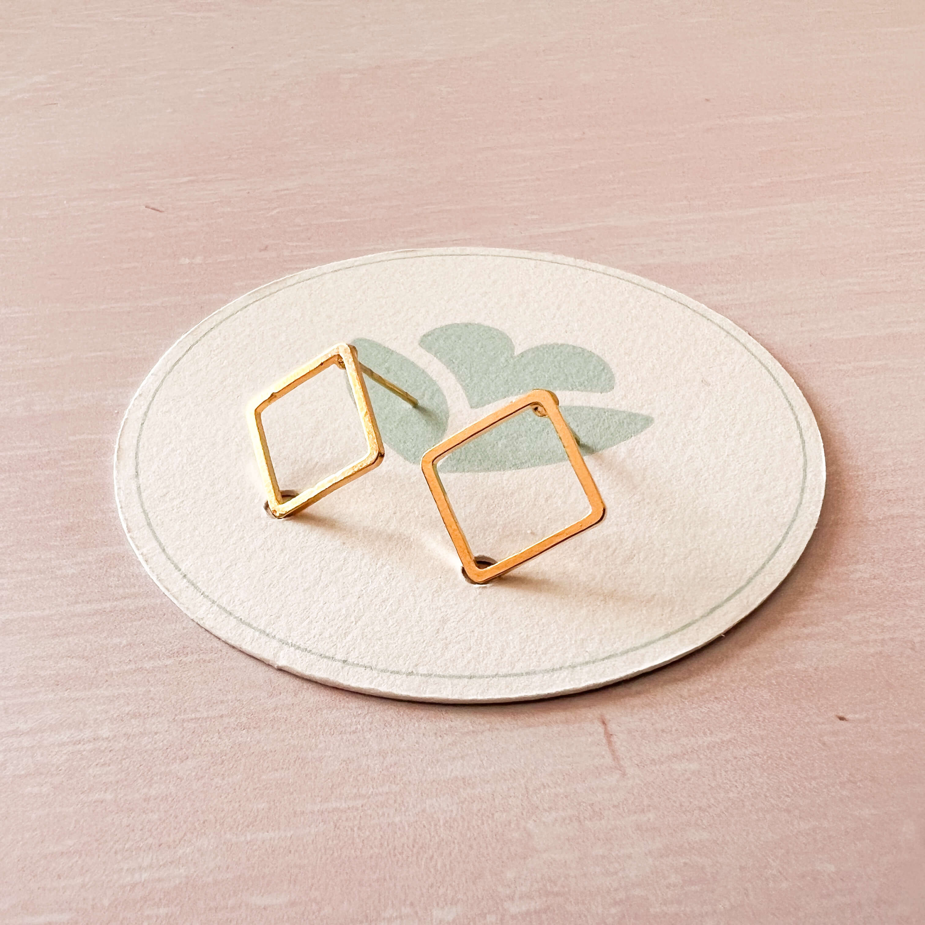 Large Gold-Plated Diamond Silhouette Studs