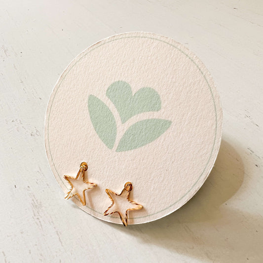 Large Gold-Plated Star Silhouette Studs