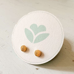 Medium Round Gold-Plated Striped Studs