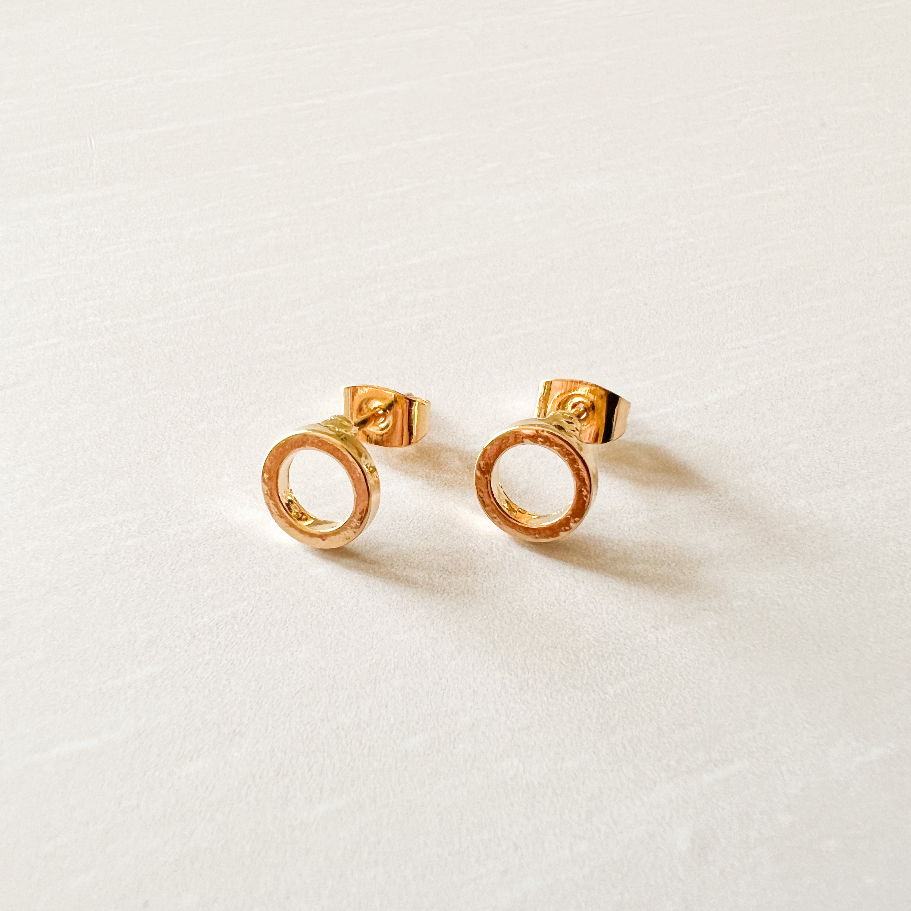 Gold-Plated Circle Silhouette Studs