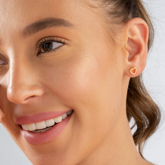 Small Gold-Plated Heart Studs