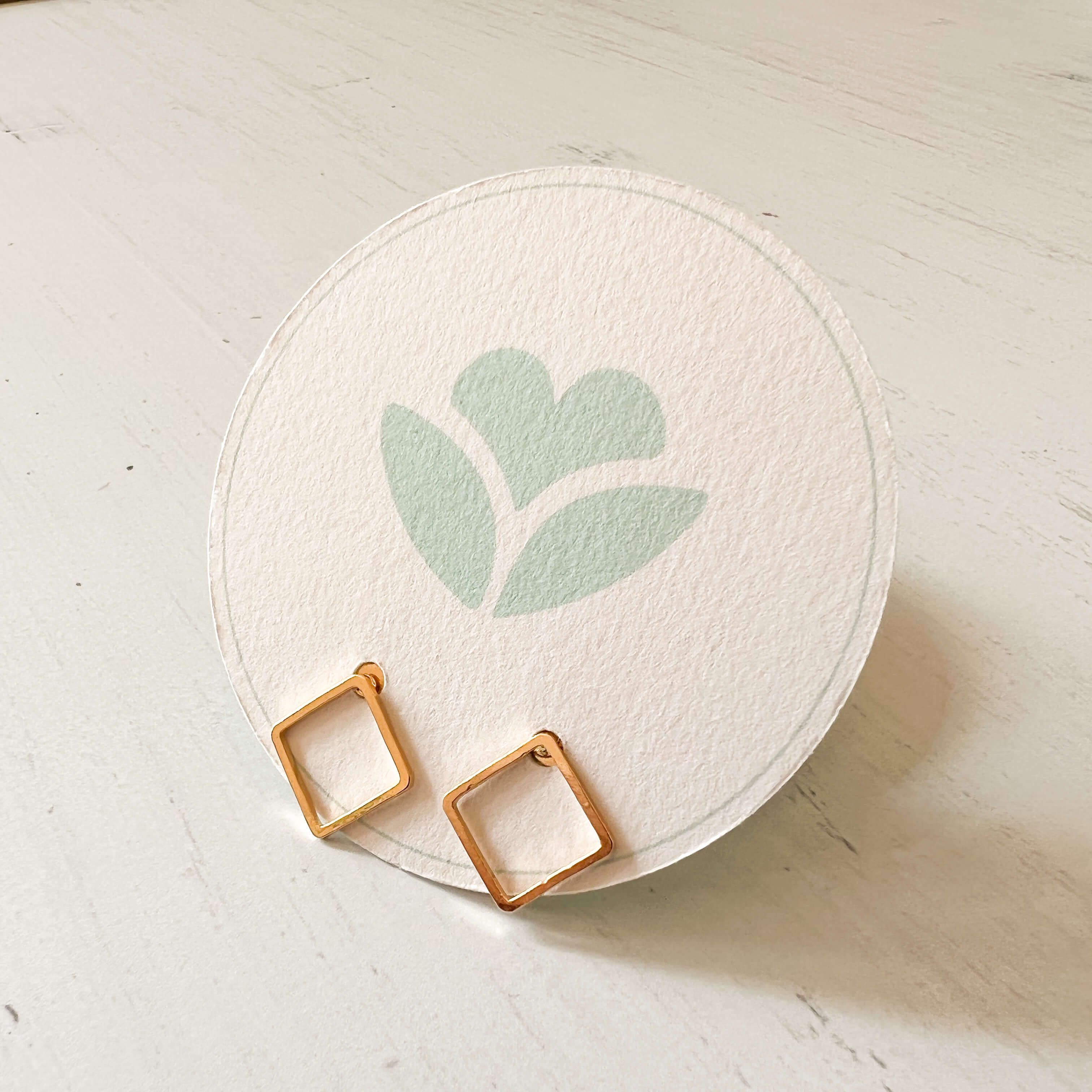 Large Gold-Plated Diamond Silhouette Studs