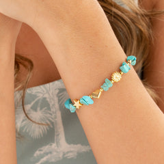 Turquoise Stone Bracelet with Three Intentions