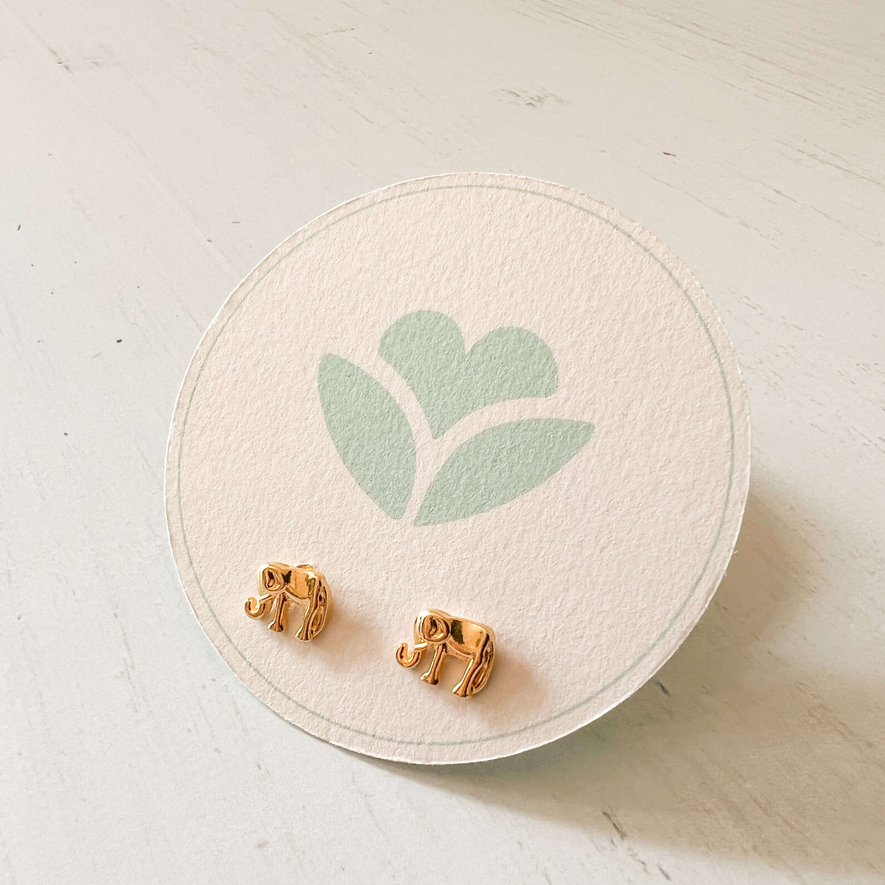 Gold-Plated Elephant Studs