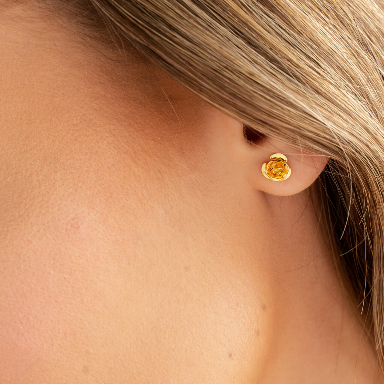 Gold-Plated Rose Studs